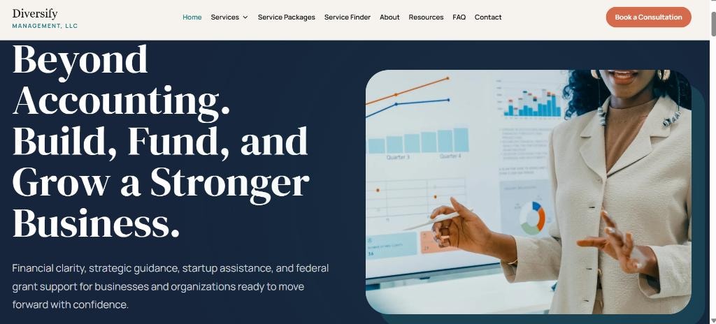 Diversify Management website preview